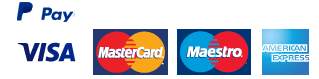 Paypal, Visa, MasterCard, Maestro, American Express